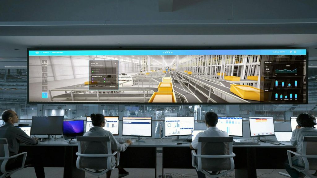Large scale industrial factory with integrated rooftop solar panel system